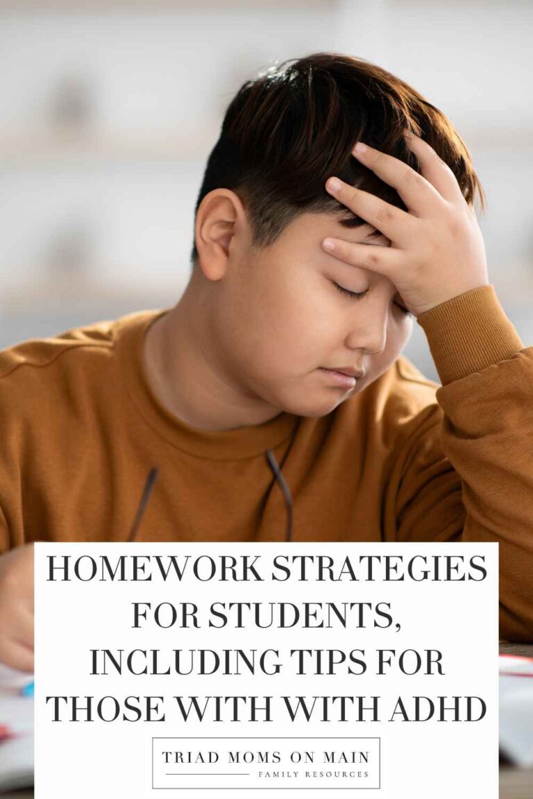 Homework Strategies for Students, including tips for those with with ADHD