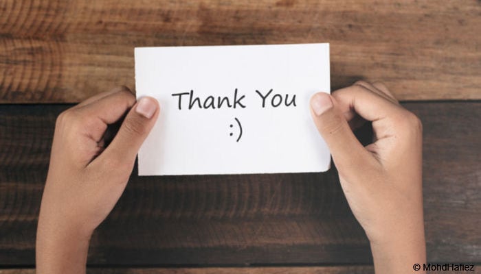 The Importance of a Thank You