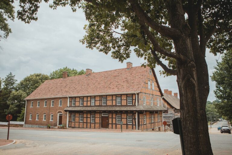 Old Salem Museums & Gardens Building Exterior on Street Corner