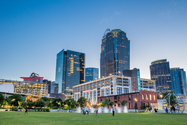 Uptown Charlotte Dusk Skyline from First Ward 2