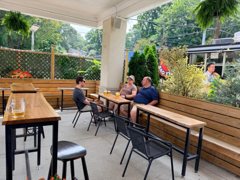lesser known beer co brewery patio
