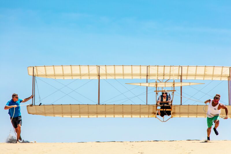 Flying a plane in Jocky's Ridge in Nags Head, NC