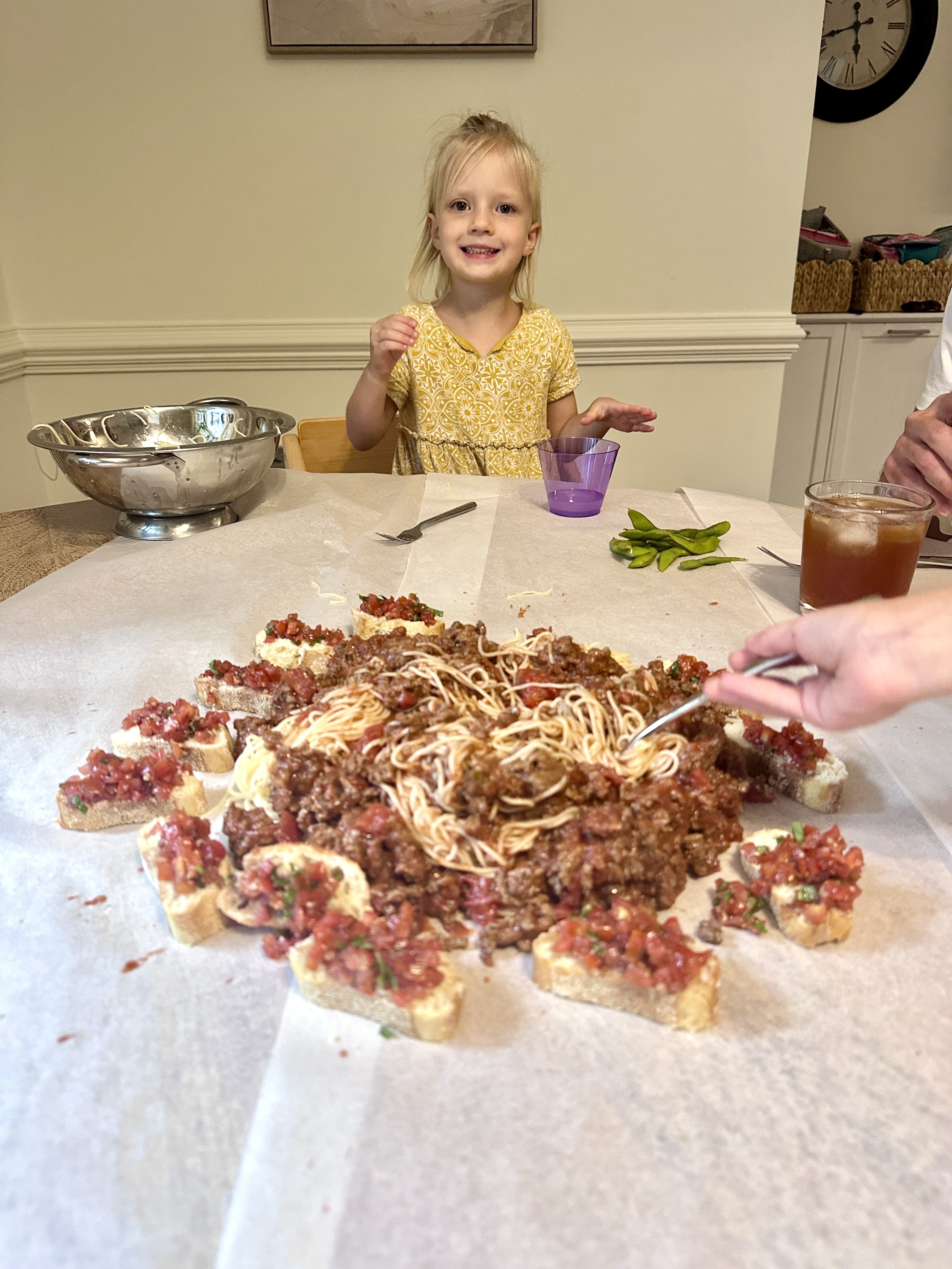 No plate dinner Spaghetti