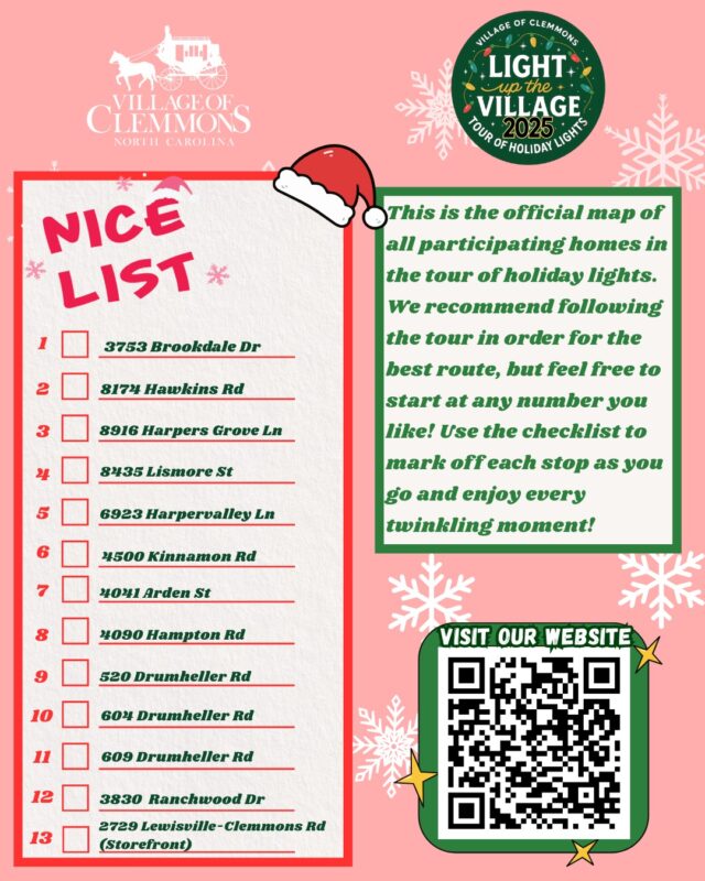 Village of Clemmons Holiday Neighborhood Displays