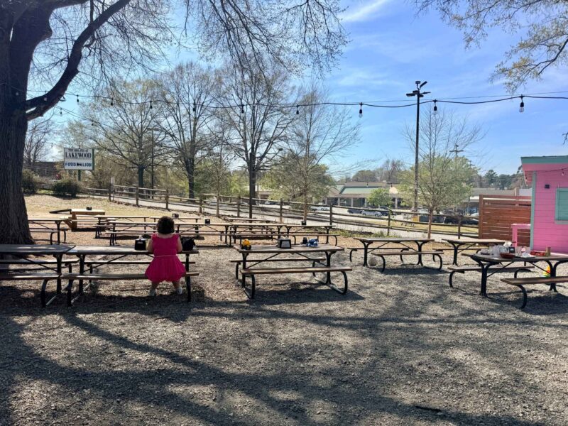 Picnic area at Lakewood Social in Durham