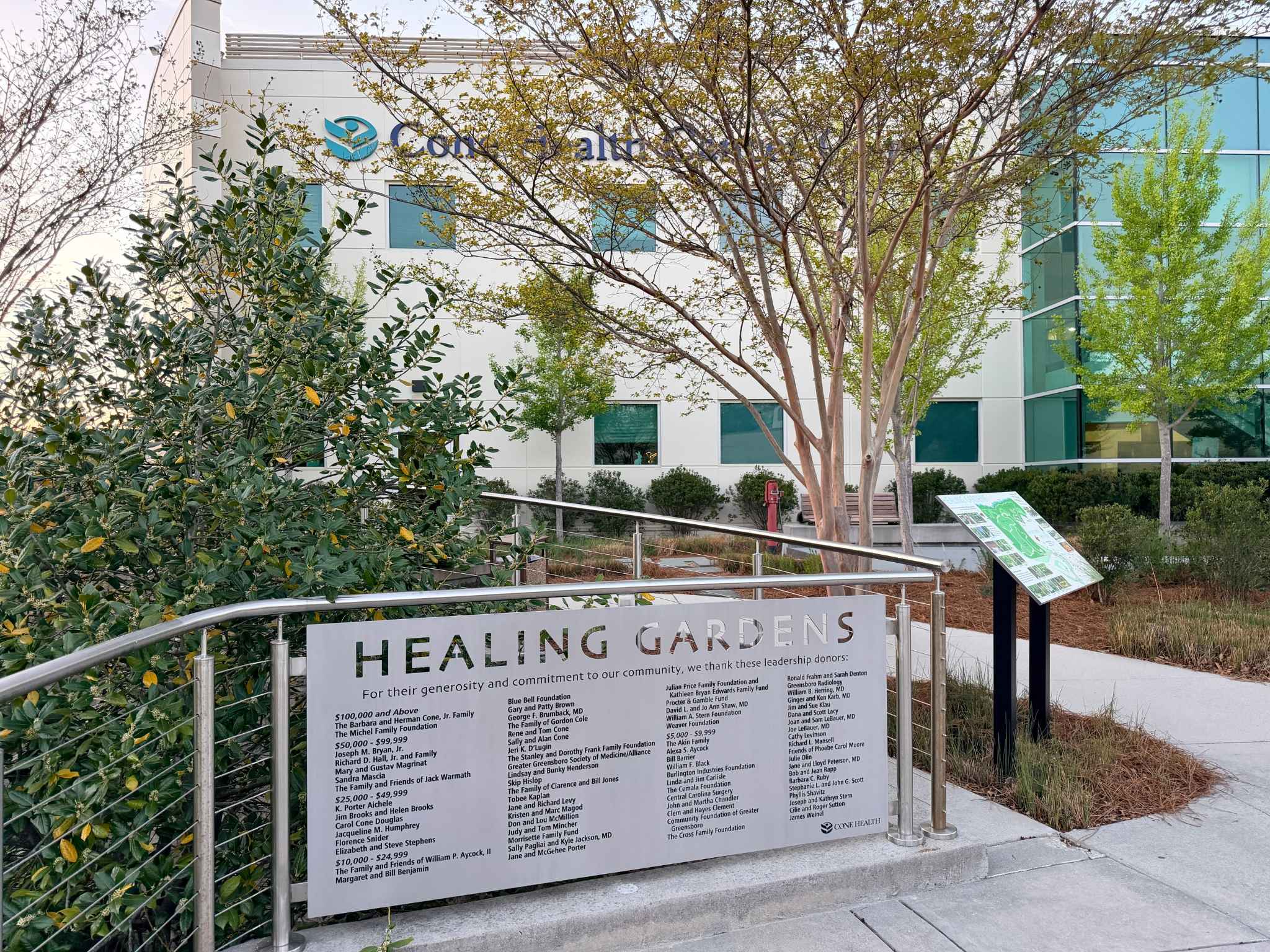 Healing Gardens at Cone Health Cancer Center in Greensboro