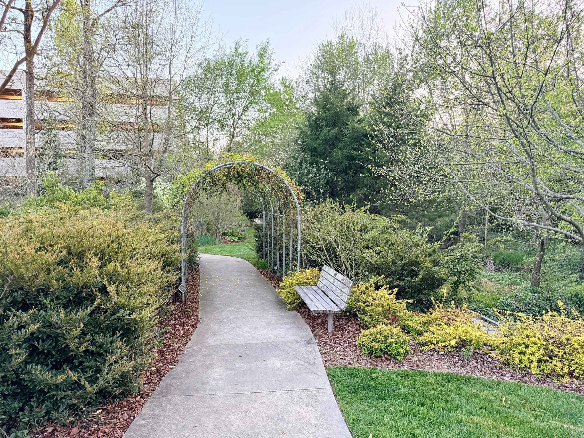 Arch at Healing Gardens at Cone Health Cancer Center in Greensboro