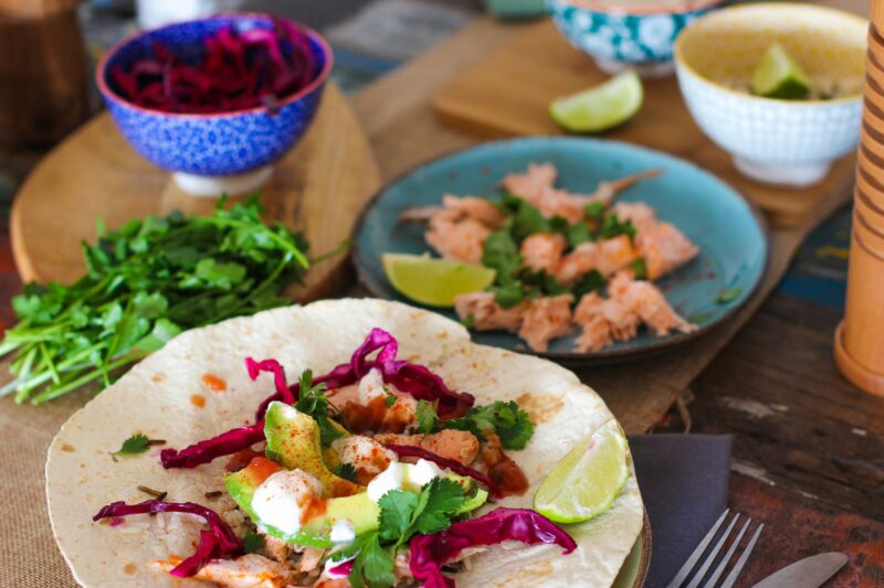 Salmon tacos from Costco ingredients