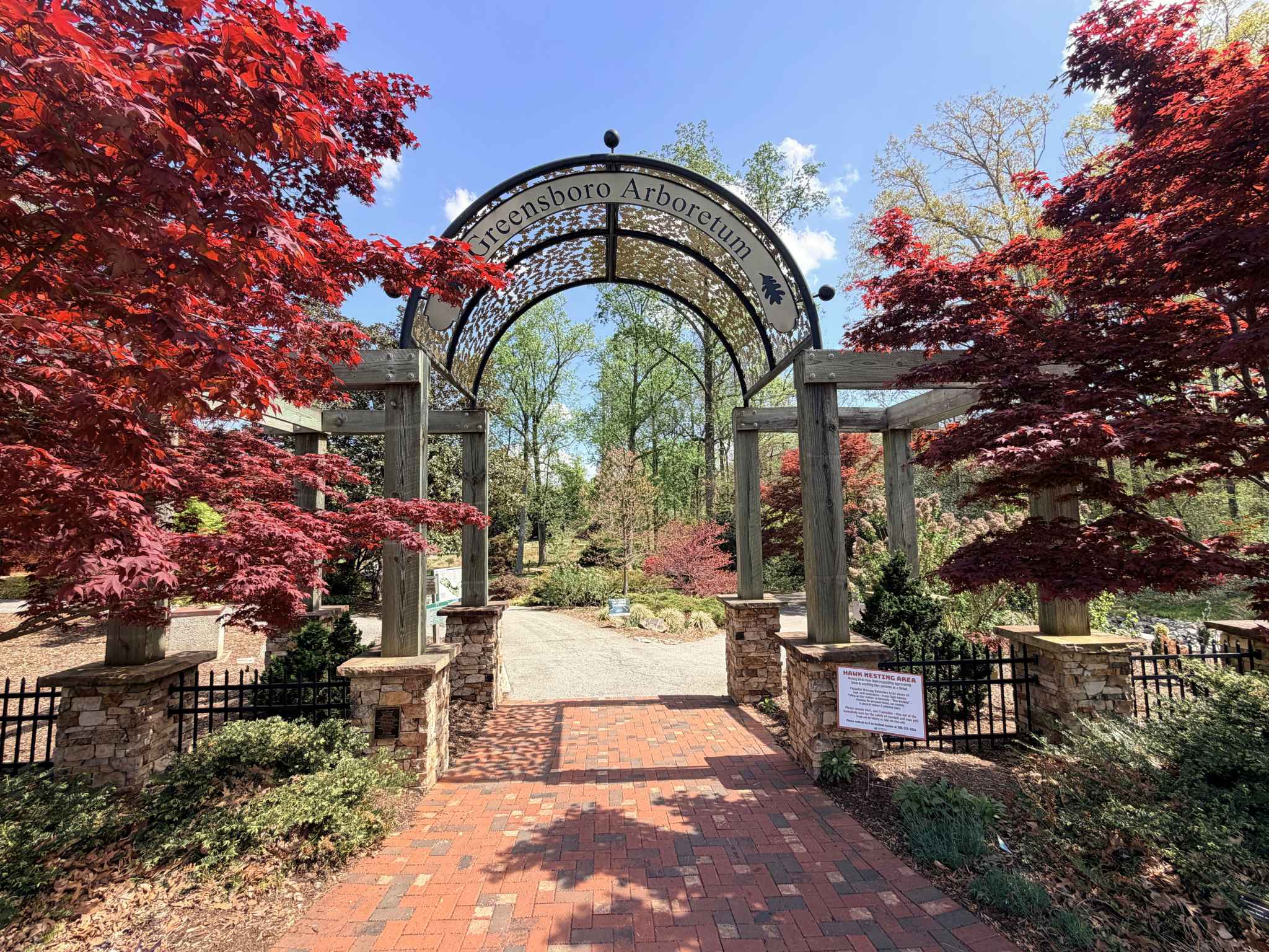 Greensboro Arboretum Arch at Entrance