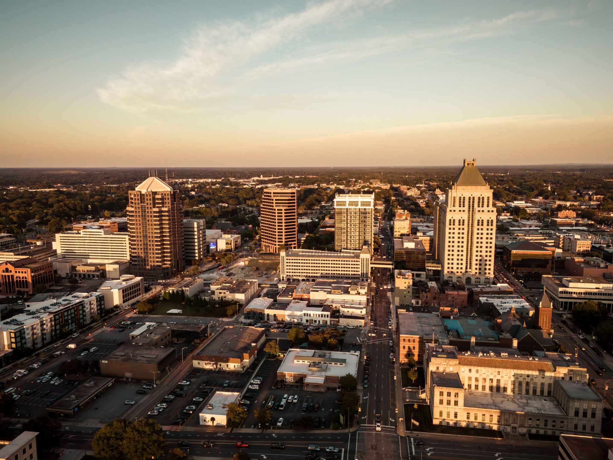 Sky overview of Greensboro