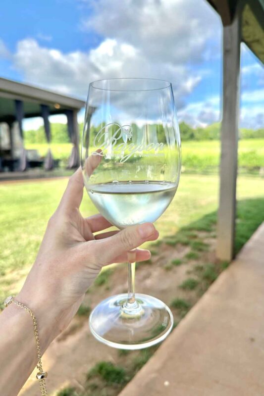 Wine glass at Rayson Winery in Mocksville, NC