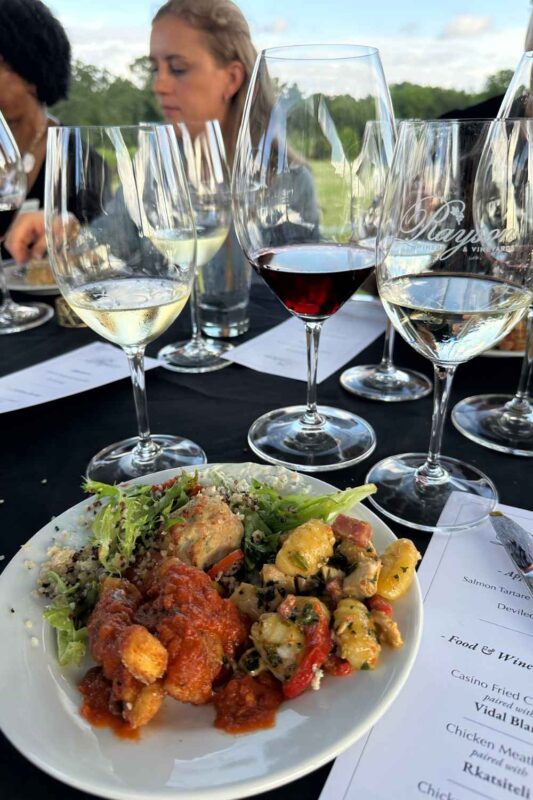 Food at Rayson Winery in Mocksville, NC