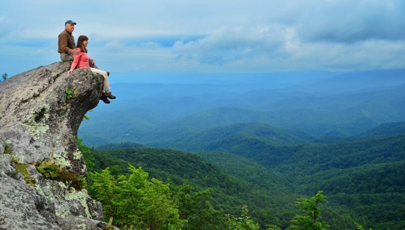 Couple on the blowing rock