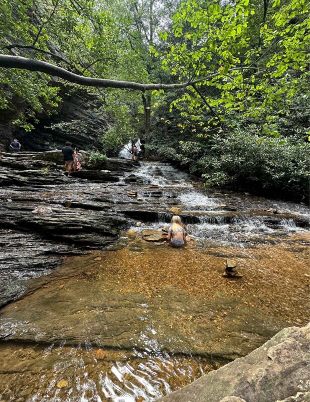Lower Cascade Falls at Hanging Rock Lake pond