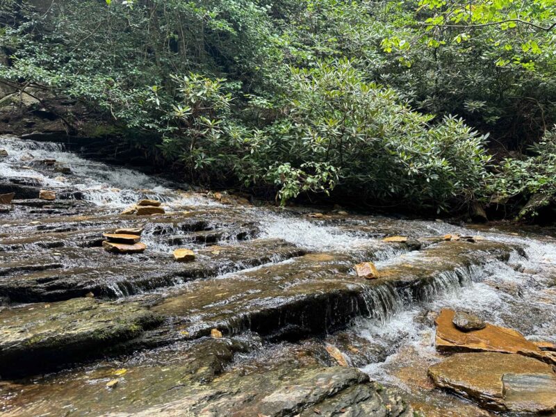 Lower Cascade Falls at Hanging Rock Lake pond