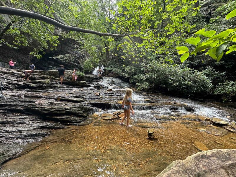 Lower Cascade Falls at Hanging Rock Lake pond