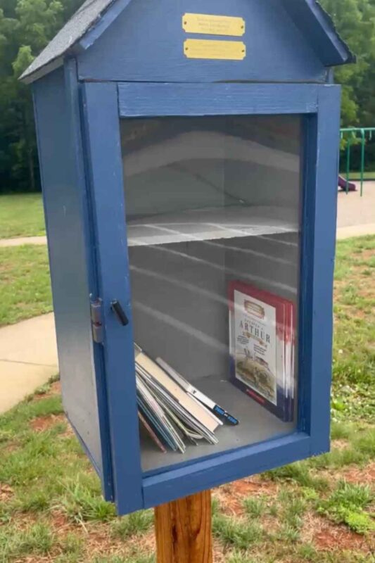 Free little library at Northeast Park in Gibsonville NC