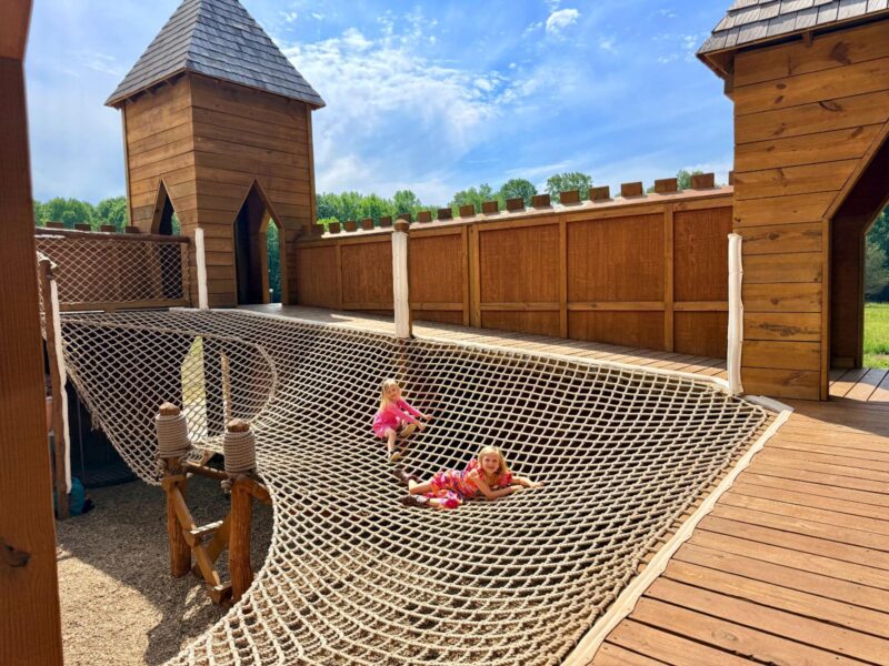 Daniel Stowe Botanical Garden castle hanging bridge