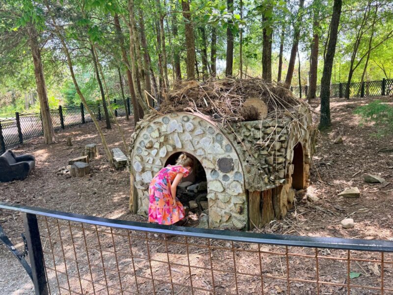 Daniel Stowe Botanical Garden structure made of straw and rocks