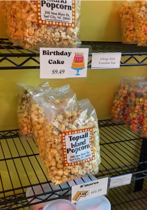 Topsail island popcorn TOPSAIL BEACH NC
