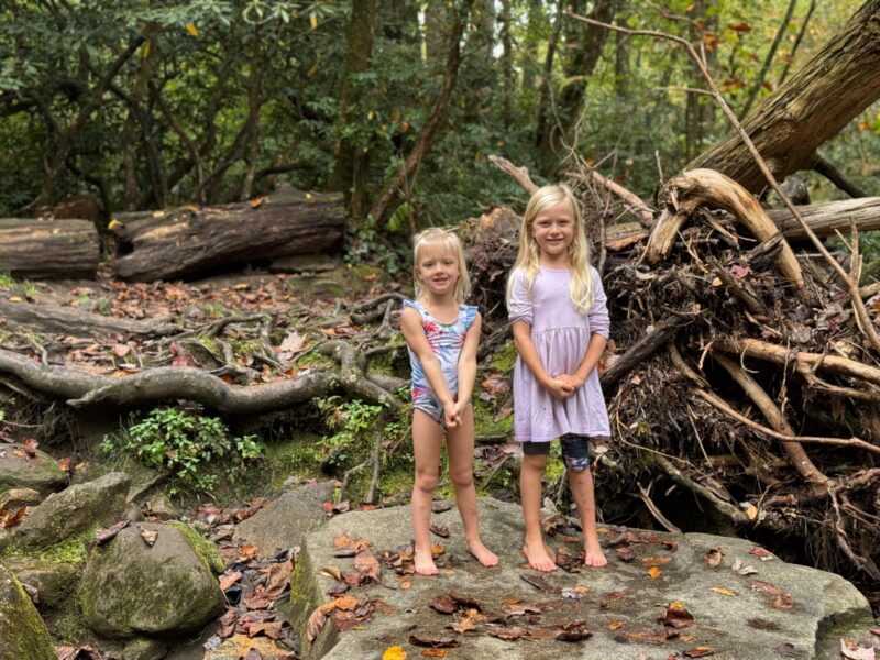 Sliding Rock NC with kids