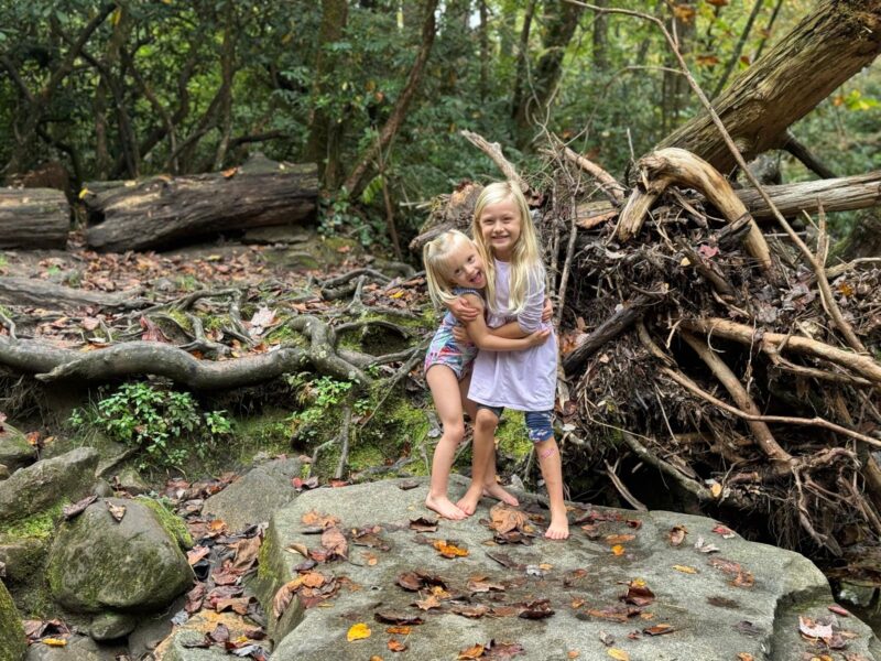 Sliding Rock NC with kids