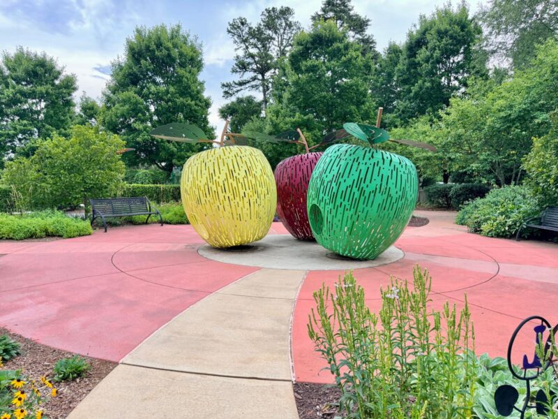 The Michel Family Children’s Garden Gateway gardens Greensboro apples structure