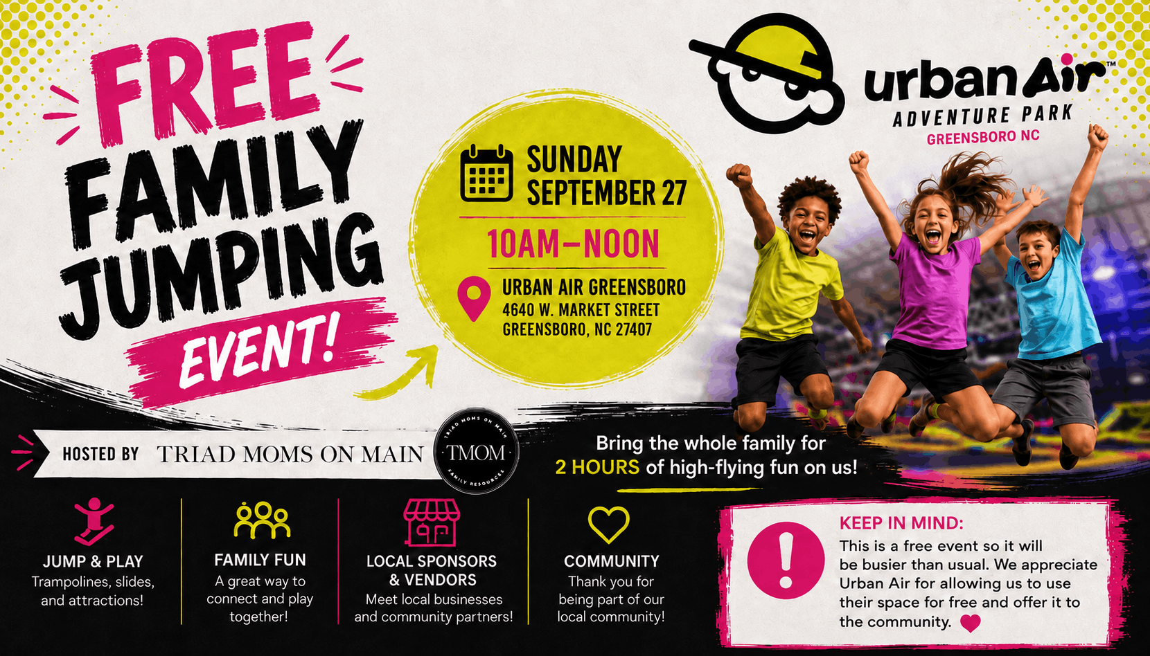 TMoM Bounce Bash: A FREE Family Jump Session at Urban Air
