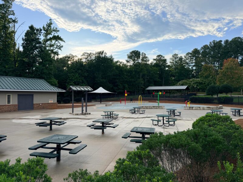 Barber Park Greensboro NC trees picnic table