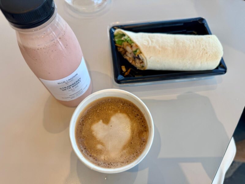 Blue Lagoon Thermal spa in Grindavik iceland cafe food wrap smoothie
