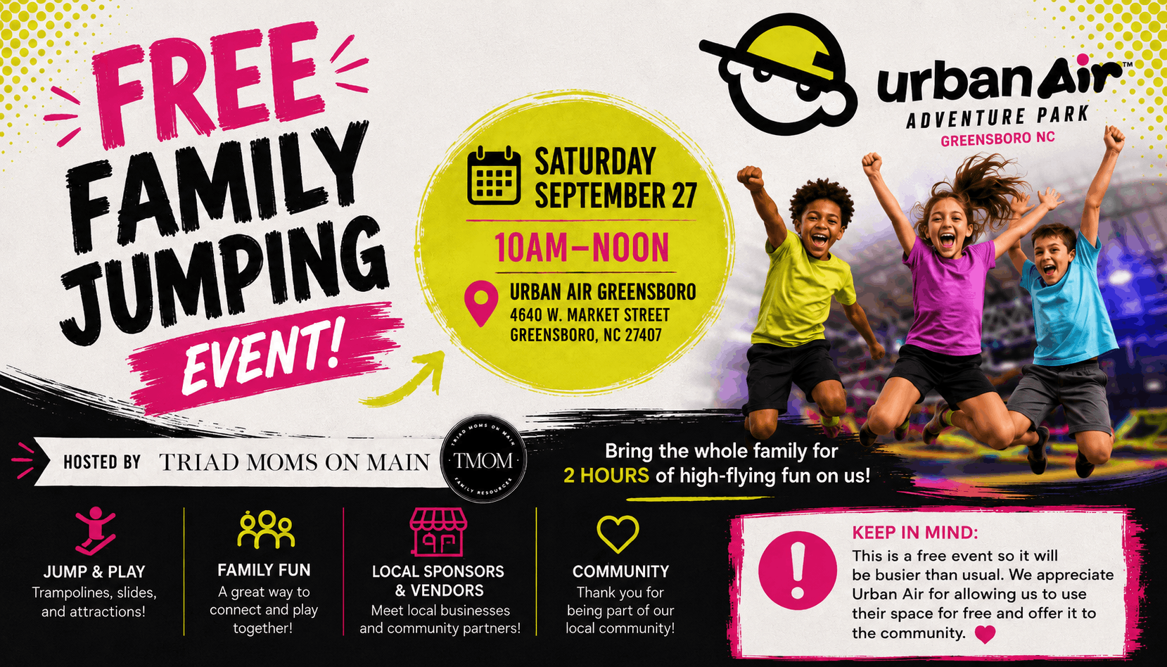 TMoM Bounce Bash: A FREE Family Jump Session at Urban Air