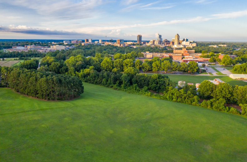 Dorothea Dix Park and Raleigh Skyline