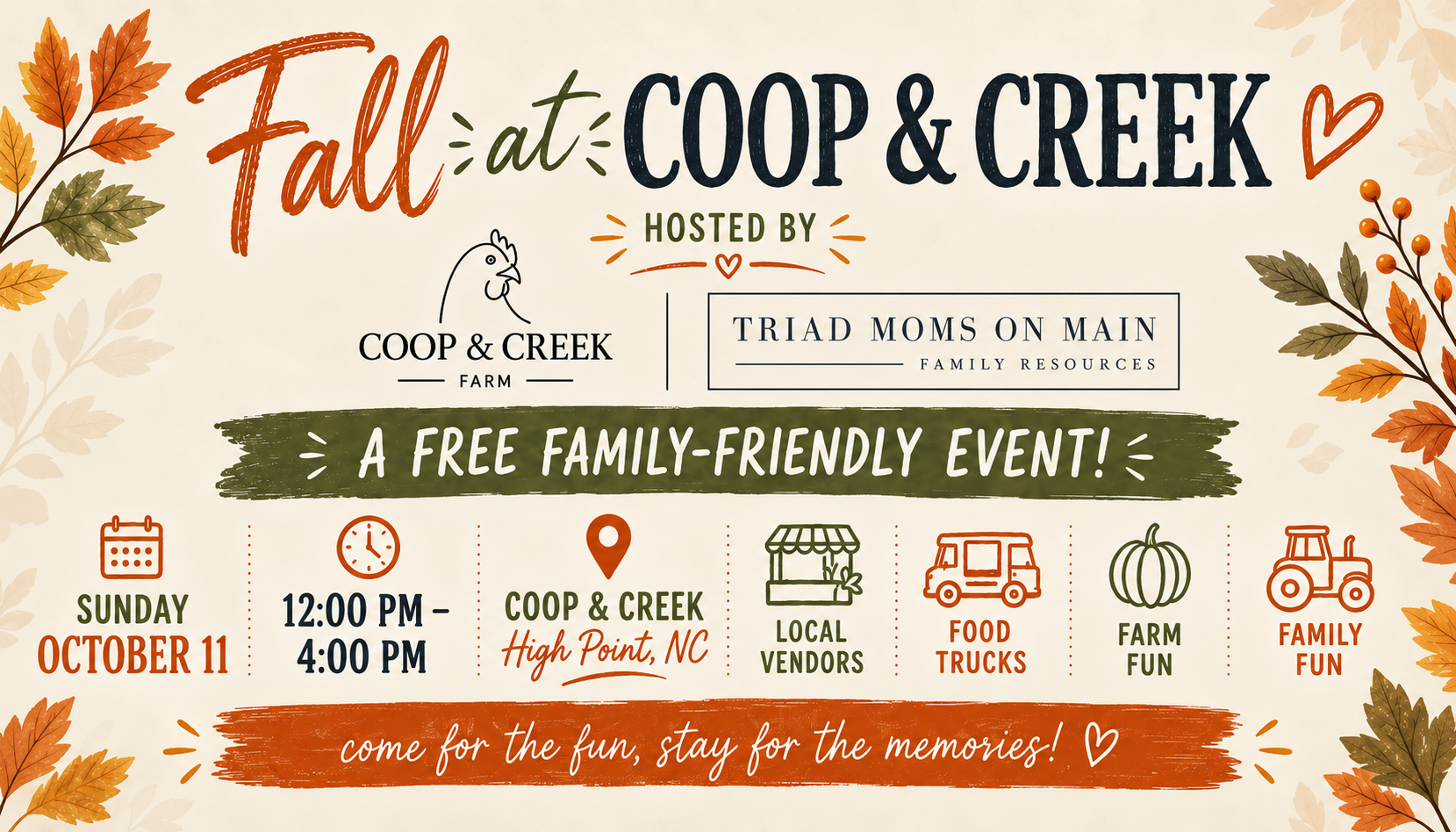 Fall at Coop & Creek: A Free Family Event You Won’t Want to Miss