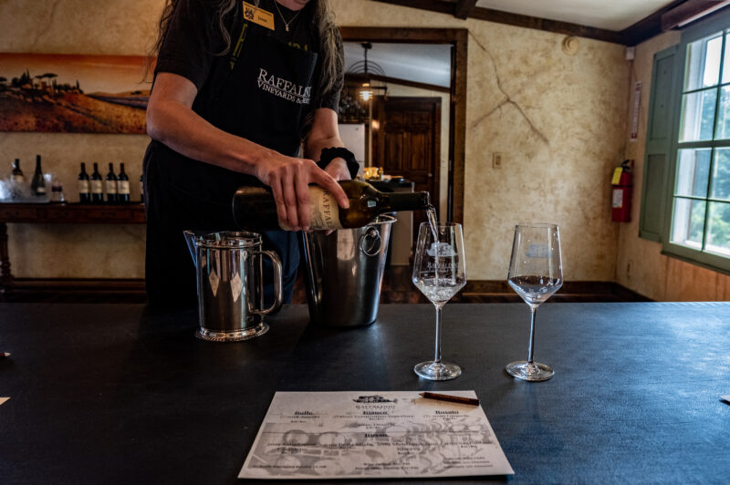 Photo courtesy of VisitNC.com Raffaldini Vineyards-Pour for a Tasting
